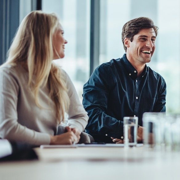 Syntharis Group consulting team meeting with a client